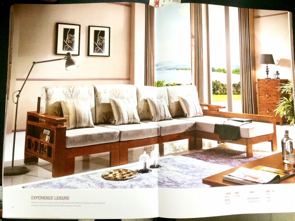 Sofa gỗ và nỉ 5